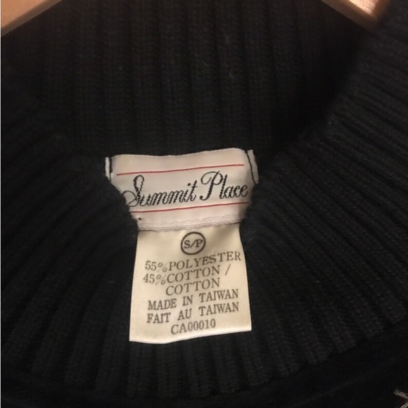 Summit Place Size Small Black Velour Snowflake Beaded Sweater - Picture 5 of 5